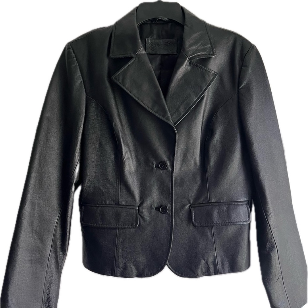 Austin Clothing Faux Leather blazer women’s size medium or 6